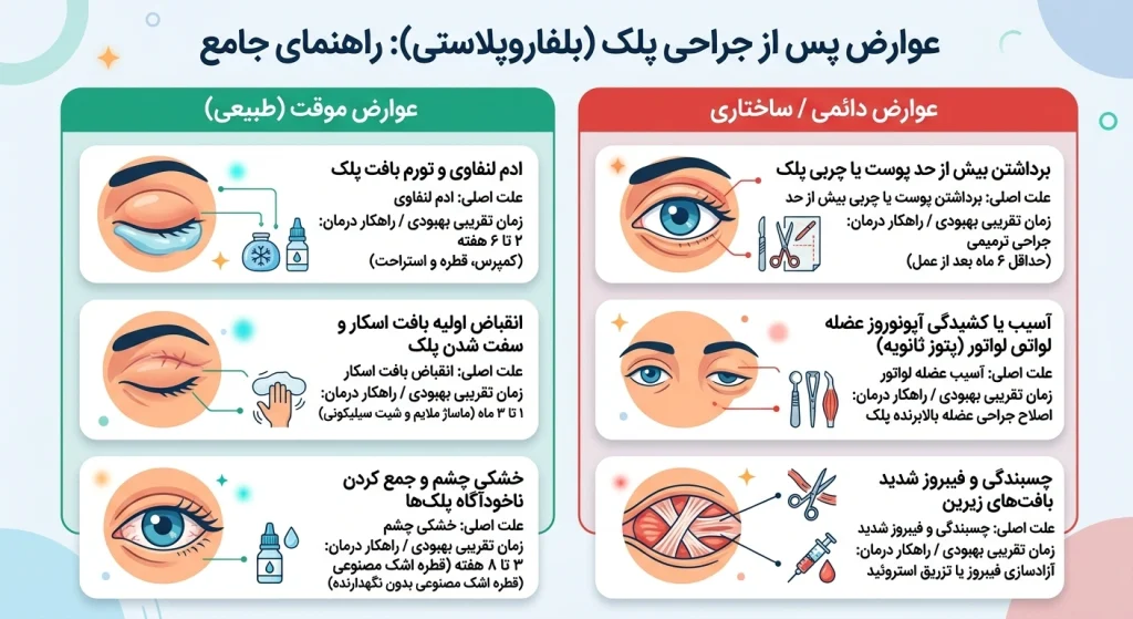 جدول زمان‌بندی بهبود و بازگشت فرم طبیعی چشم