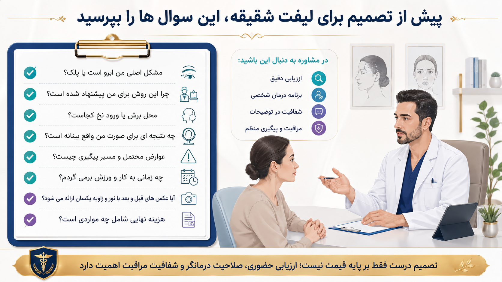 چک لیست مشاوره و هزینه
